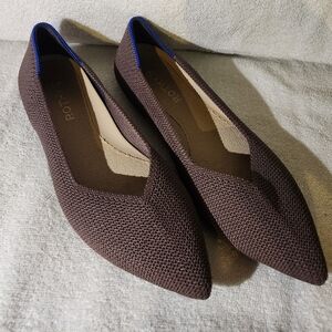 Rothy's The Point II Basketweave Brown Slip-On Flats 6.5, Retail $155